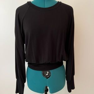 NWOT. Express black lightweight sweatshirt with banded waist! Never worn. Size M